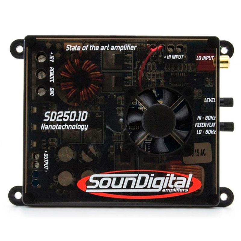 Soundigital 250.1D NANO 1OHMS Nano Line Class D Mono Subwoofer Car Amplifier with 250 Watts