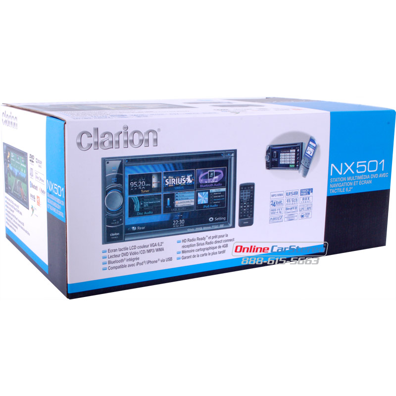 Clarion NX501 Bluetooth Enabled Double DIN InDash Navigation Receiver
