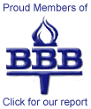 Proud member if the Better Business Bureau, Click for our report