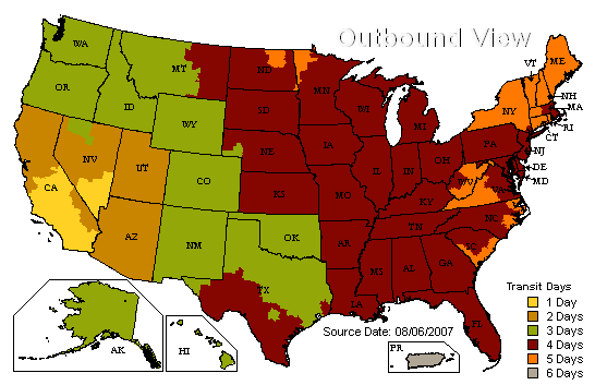 UPS Ground transit times