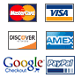 We accept all major credit cards, paypal and google checkout