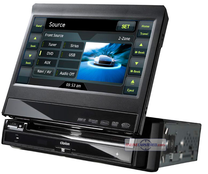 Clarion VZ509 DVD Multimedia Station with 7inch Touch Panel Control at