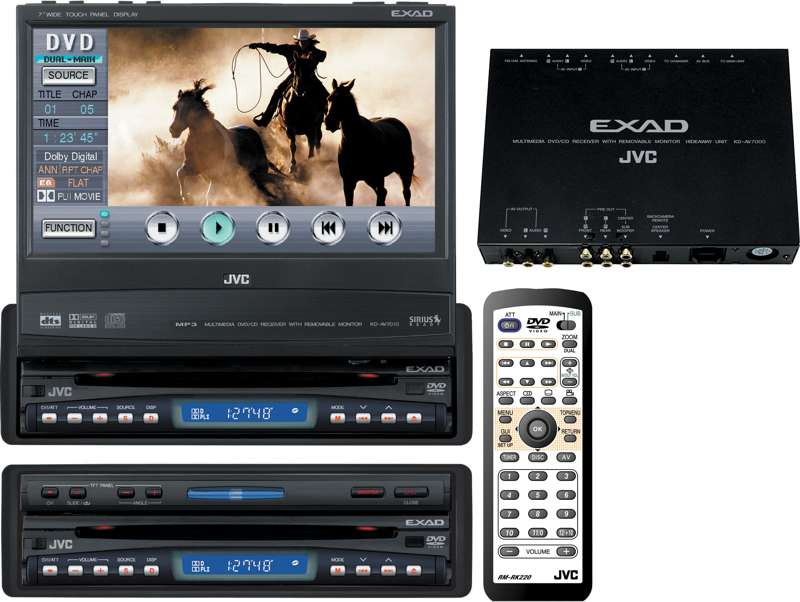 JVC KDAV7010 7" Touch Screen CD/DVD receiver With Detachable InDash