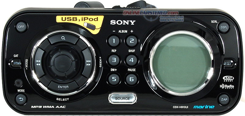 Sony CDX-H910UI - Marine MP3/WMA/AAC Receiver with Rear USB Port and