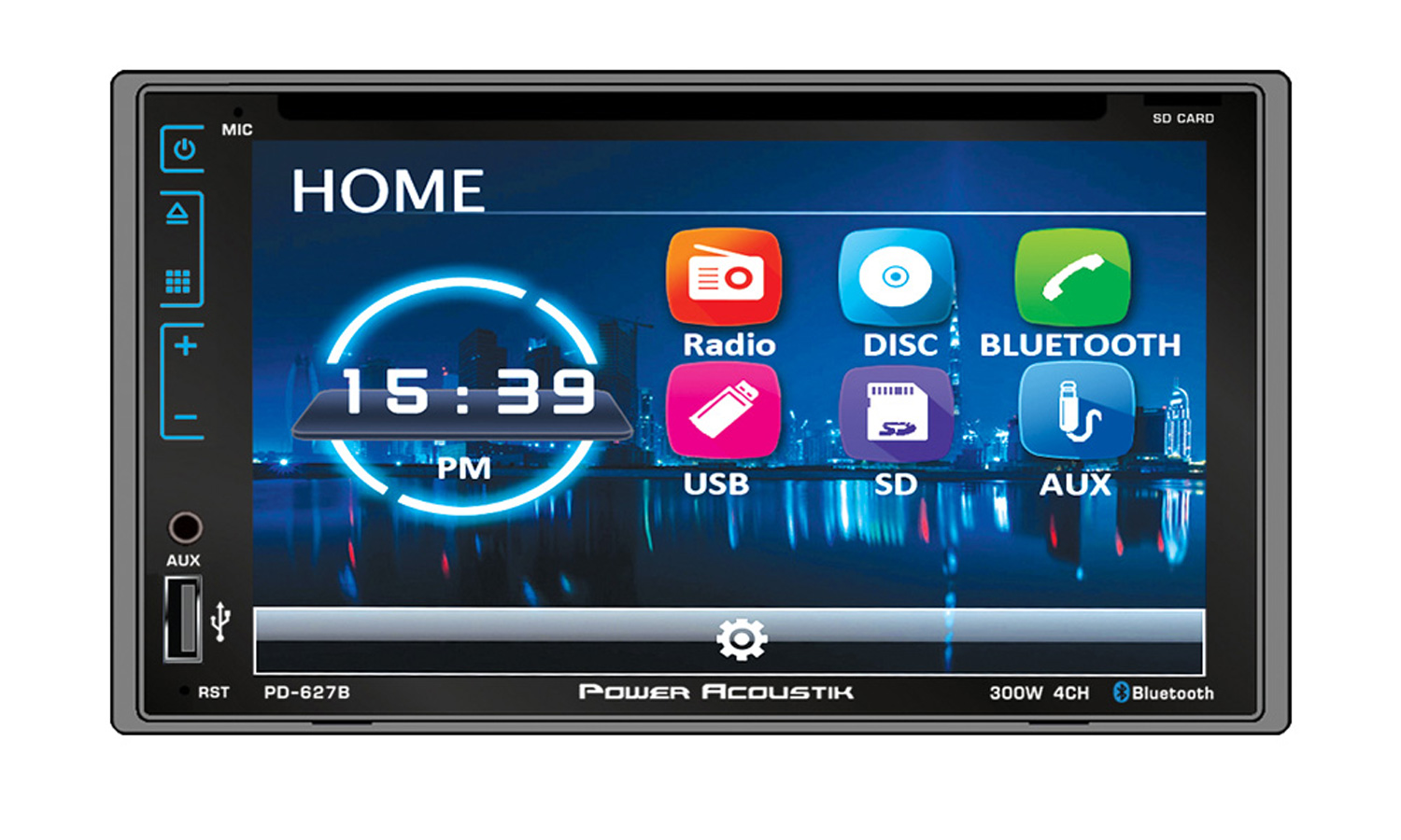 Power Acoustik PD-627B 2-DIN 6.2inch Capacitive Touchscreen DVD Multimedia Car Stereo Receiver with Bluetooth, Rear View Camera
