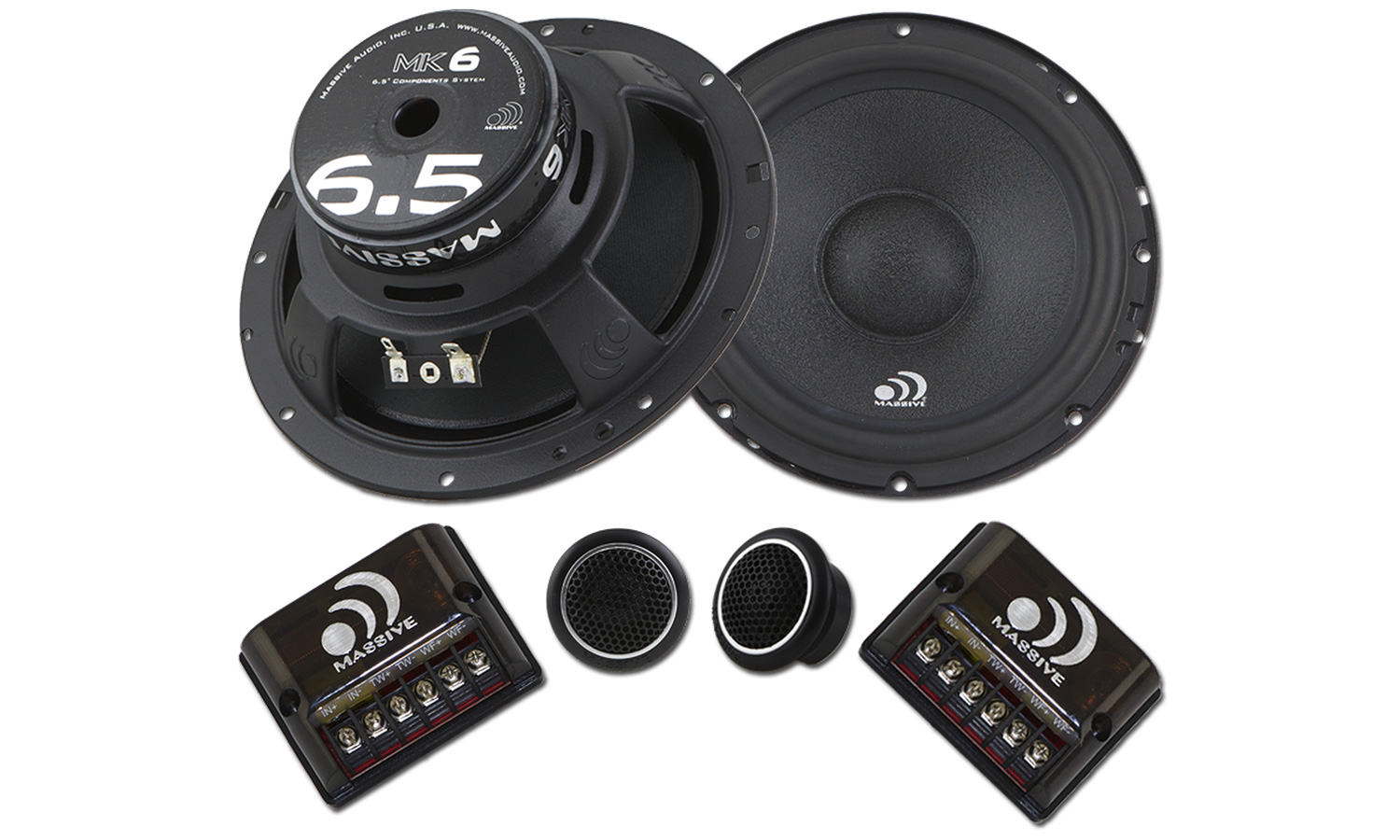 Massive MK6 MK Series 6.5inch 2-way, 300 Watts Power Component Car Speakers with 25 mm Silk Dome Tweeter