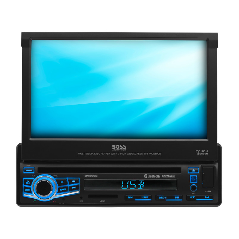 Boss Elite BE880B Single DIN DVD Receivers (With Screen)