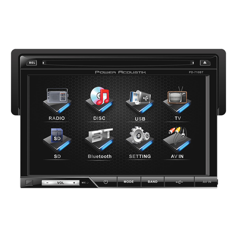 Power Acoustik PD-710B Single DIN DVD Receivers (With Screen)
