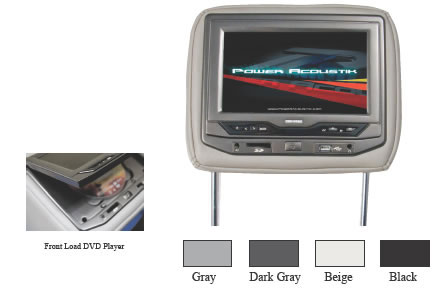 Power Acoustik HDVD-73BG Headrest Monitors