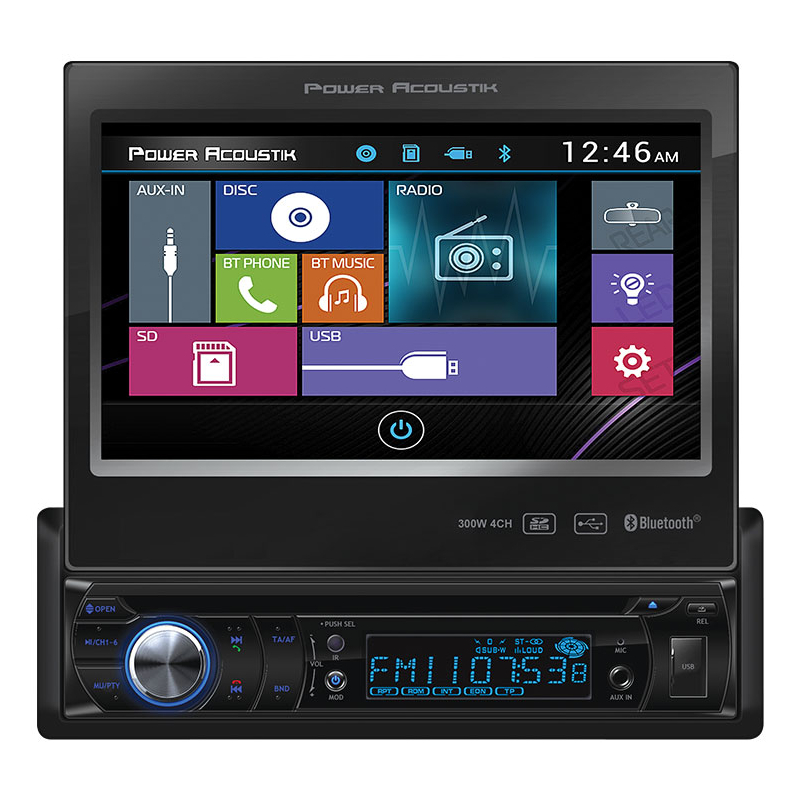 Power Acoustik PD-724B Single DIN DVD Receivers (With Screen)