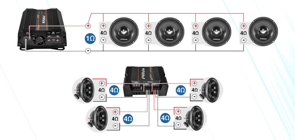 PRV Audio MDX1800.1 and QS400.4 Wiring Setup