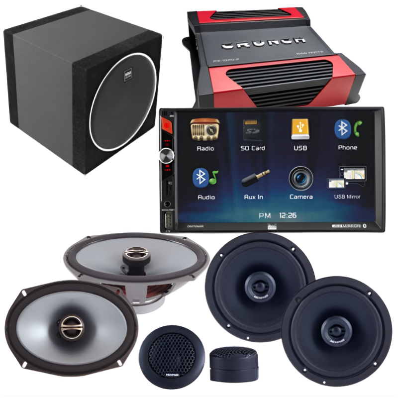 alternate product image PCH Custom Audio DM70MIR Full Car Audio Package-3