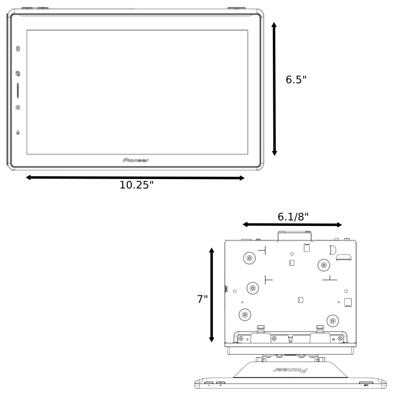Pioneer DMH-WT6000NEX 10.1" Touchscreen Receiver – Wireless CarPlay & Bluetooth – Refurbished