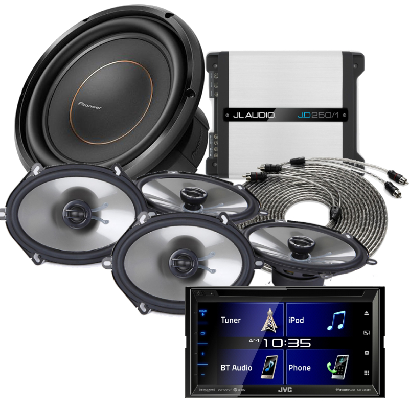 PCH Custom Audio KW-V350BT Full Car Audio Package-1