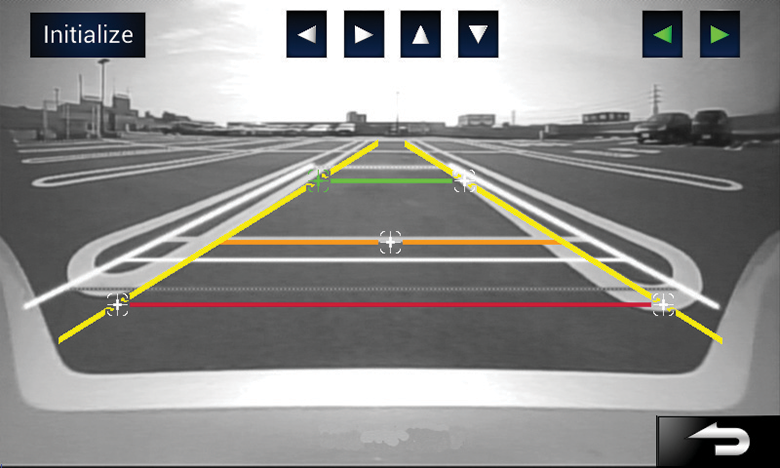 Rear View Camera Input with Parking Guide Lines enhances safety while backing up