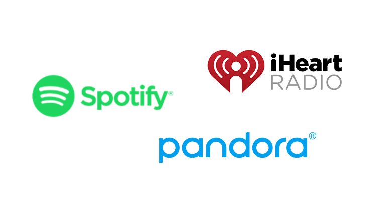 Music Application Controls Pandora, Spotify and iHeartRadio can be played through your phone