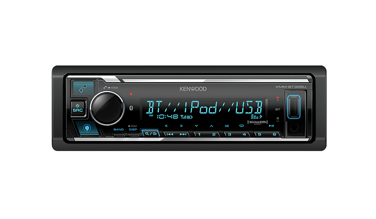 Kenwood KMM-BT328U Single DIN Bluetooth CD Receiver with Alexa Built-In